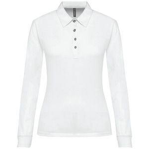 Kariban K265 - Ladies' long sleeve jersey polo shirt White