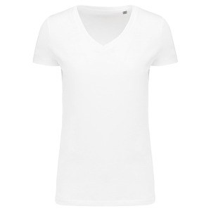 Kariban K3003 - Ladies' Supima® V-neck short sleeve t-shirt White