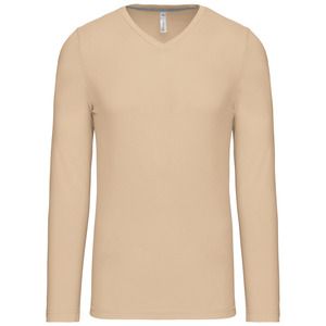 Kariban K358 - MEN'S LONG SLEEVE V-NECK T-SHIRT Light Sand