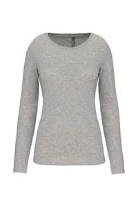 Kariban K3017 - Ladies long-sleeved crew neck t-shirt Light Grey Heather