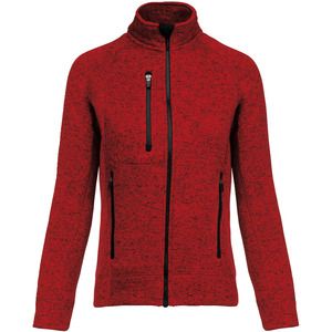 Kariban K9107 - Ladies’ full zip heather jacket Red Melange