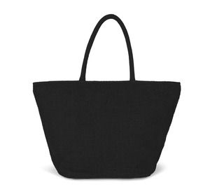 Kimood KI0257 - Woven jute shopping bag with knit canvas effect Black
