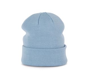 K-up KP031 - KNITTED TURNUP BEANIE Sky Blue