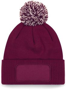 Beechfield B443 - Snowstar® Patch Beanie Burgundy / Off White