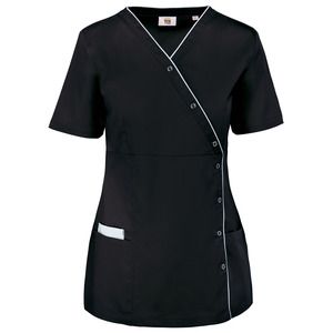 WK. Designed To Work WK506 - Ladies’ polycotton smock with press studs Black