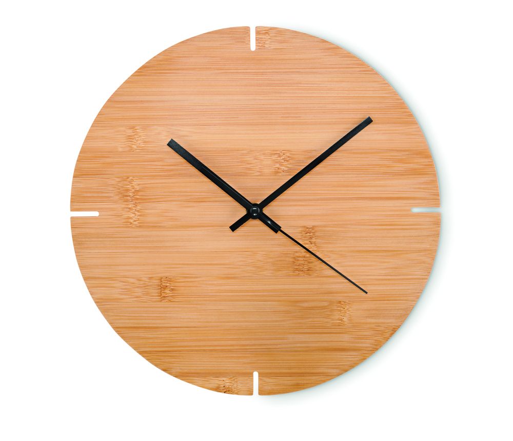 GiftRetail MO6792 - ESFERE Round shape bamboo wall clock