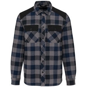 WK. Designed To Work WK520 - Men’s checked shirt with pockets Storm Grey / Navy Checked / Black