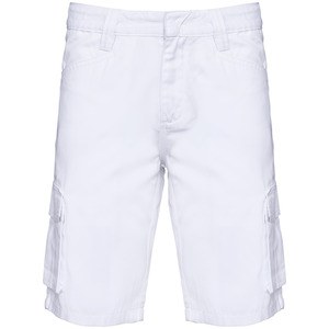WK. Designed To Work WK713 - Men's eco-friendly multipocket bermuda shorts White
