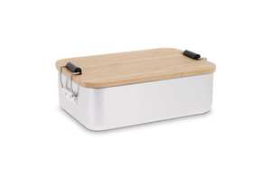 TopEarth LT90456 - Lunch box aluminium with bamboo lid Silver