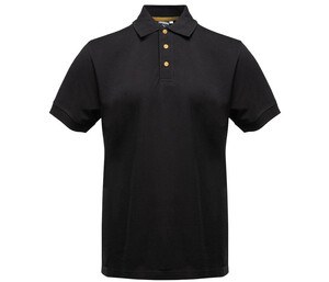 BLACK&MATCH BM100 - Contrasting button poloshirt Black / Gold