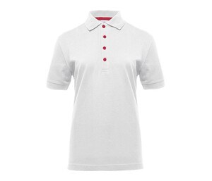 BLACK&MATCH BM101 - Ladies' contrasting button poloshirt White / Red