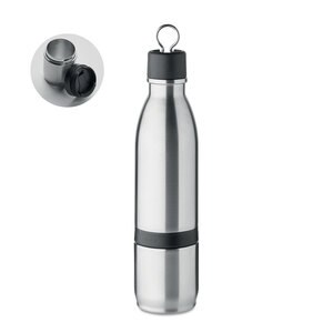 GiftRetail MO6948 - ATERA 2 in 1 double wall bottle 500ml matt silver