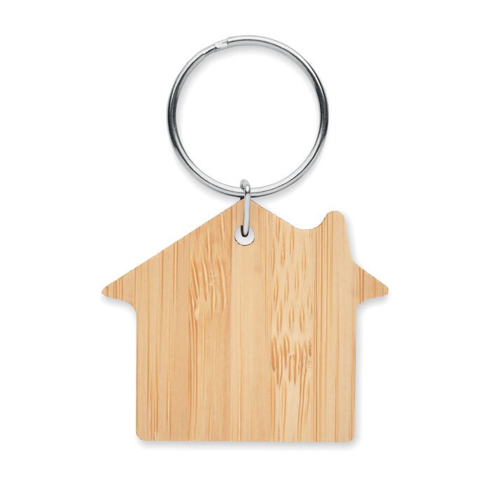 GiftRetail MO6979 - HOUSEBOO House shaped bamboo key ring