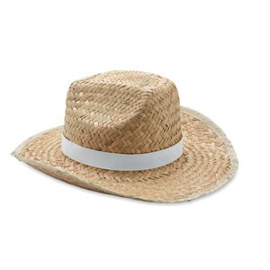 GiftRetail MO6755 - TEXAS Natural straw cowboy hat White