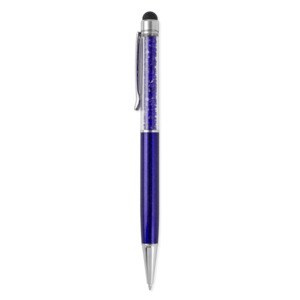 EgotierPro 33584 - Aluminum Pen with Touchscreen Pointer & Diamonds DIAMONDS Blue