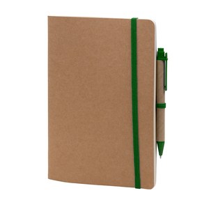 EgotierPro 50031 - Eco-Friendly Notebook with Pen and Elastic Band LOFT Green