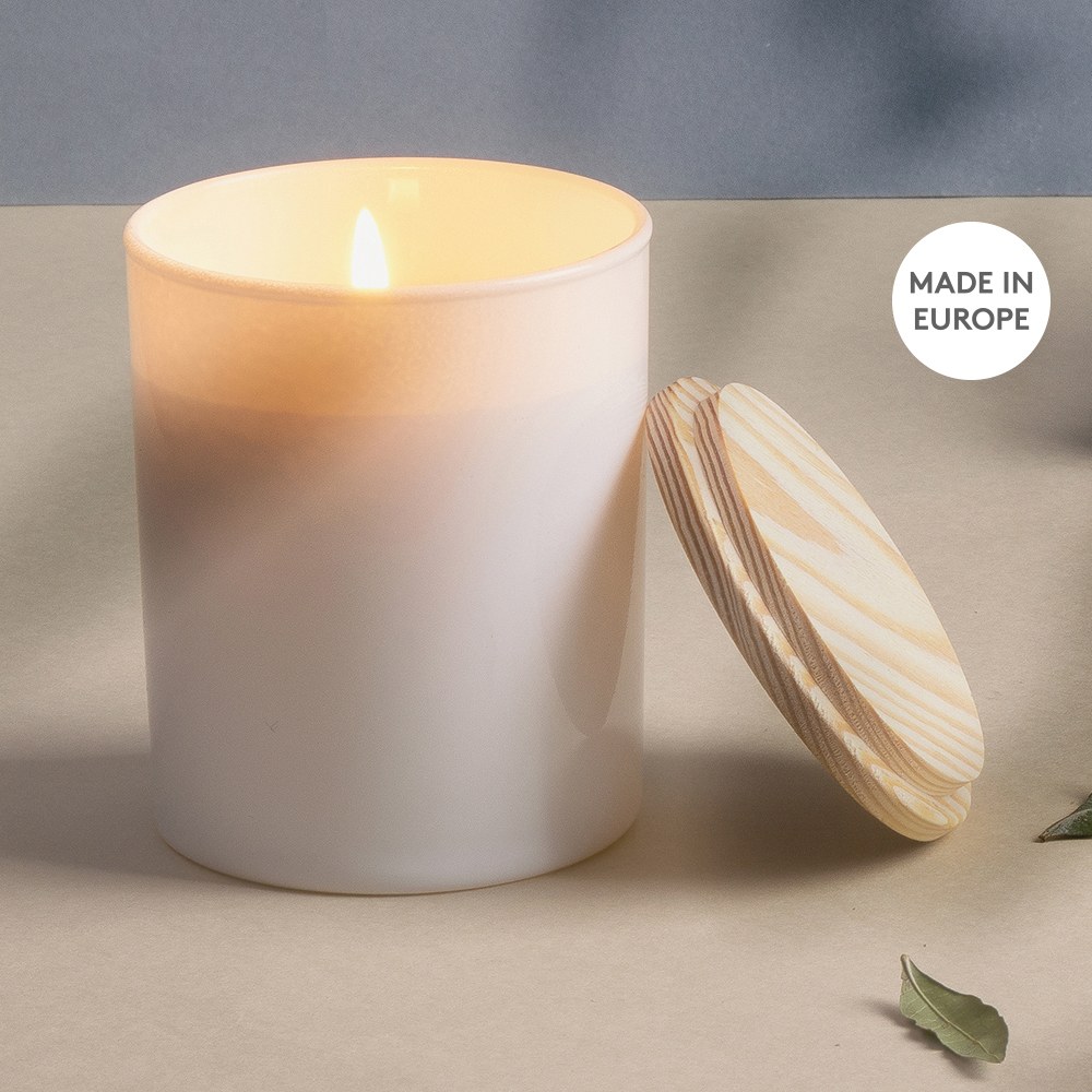 EgotierPro 50704 - Scented Glass Candle with Bamboo Lid LEVANTI