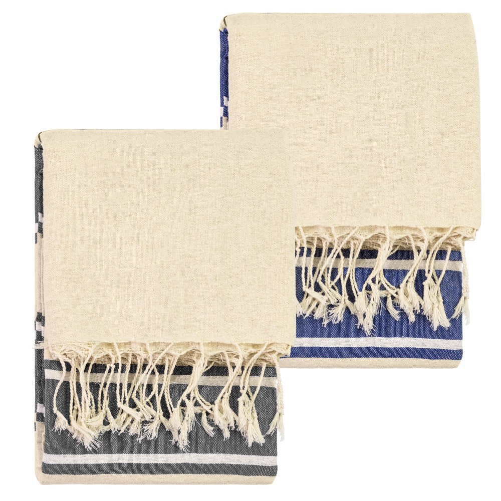 EgotierPro 52002 - Organic Cotton Pareo Towel 90x180cm GOTS JAVA