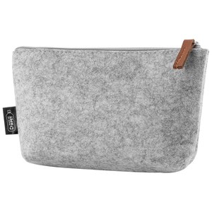 EgotierPro 53524 - 100% RPET Certified 2mm Toilet Bag PATCH Grey