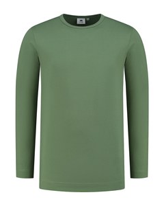 Lemon & Soda LEM1265 - T-shirt Crewneck cot/elast LS for him Army Green