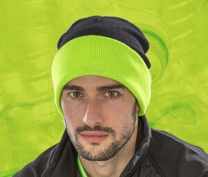 Result RC930X - Recycled acrylic beanie with contrast flap