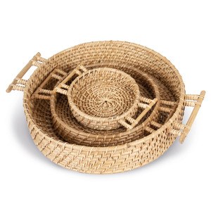 Kimood KI5901 - Hand-woven rattan flat basket