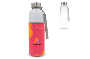 TopPoint LT98823 - Water bottle glass with custom made sleeve 500ml