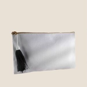 EgotierPro 50001 - Cotton Toilet Bag with Metallic Zipper TASSEL