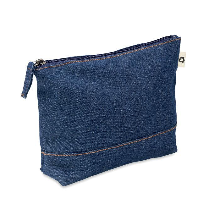 STYLE POUCH Recycled denim cosmetic pouch - GiftRetail MO6421 blue